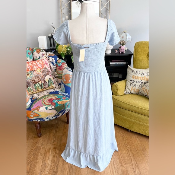 Michael Kors Light Blue Smocked Dress - Picture 8 of 10
